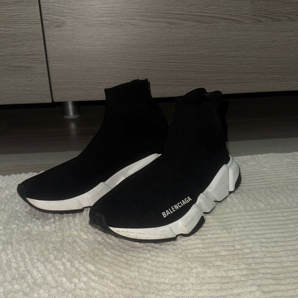 Balenciaga Black and White Sock Sneakers